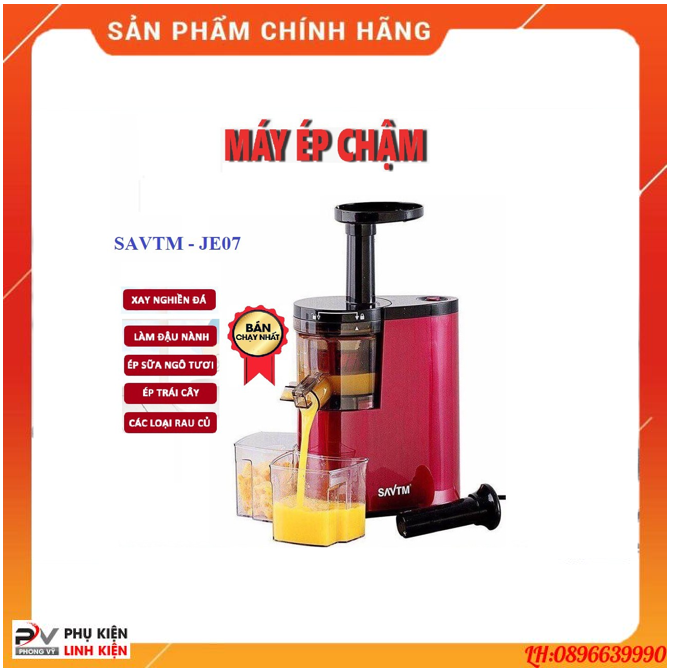 Máy ép chậm - Máy ép trái cây cao cấp SATVM JE07 vắt kiệt bã siêu sạch