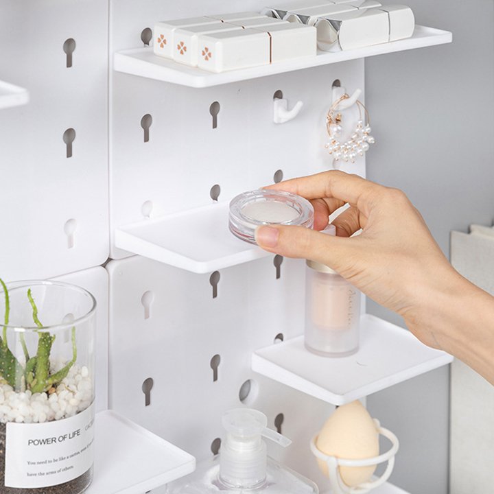Kệ dán tường đa năng có móc treo tiện lợi treo đồ nhà tắm, nhà bếp, phòng ngủ v.v - gd286