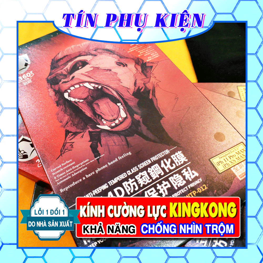 KÍNH CƯỜNG LỰC CHỐNG NHÌN TRỘM IPHONE - KINHKONG [ IPHONE X/Xs/Xsmax- 11/11Pro/11Promax ]
