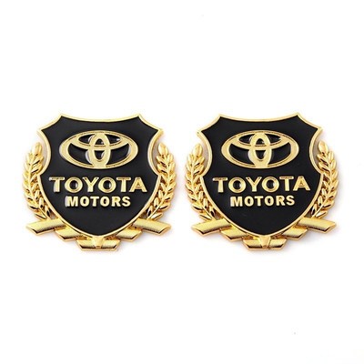 Bộ 2 Logo Bông lúa Toyota - Phụ Kiện Đồ Chơi Ô Tô Xe Hơi EUNOIA