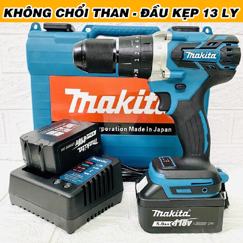 Máy khoan pin Makita 118V không chổi than , 3 chức năng -  Điện máy hùng hưởng