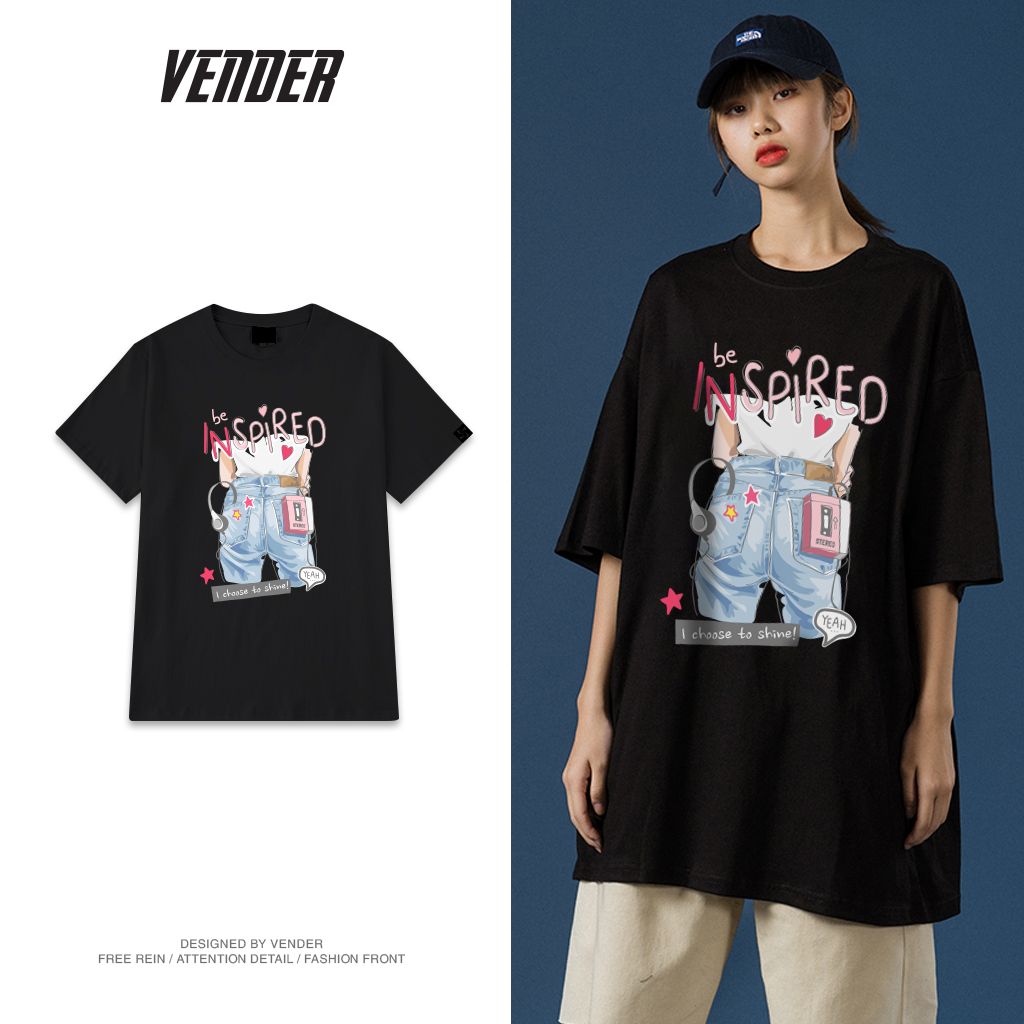 Áo thun cộc tay Inspired dáng oversize-(V73) chất liệu cotton thoáng mát - Vender