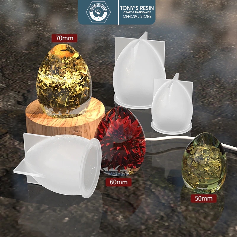 Khuôn silicon hình quả trứng làm bánh, đổ resin, làm đồ thủ công handmade resin đèn ngủ, đèn trang trí