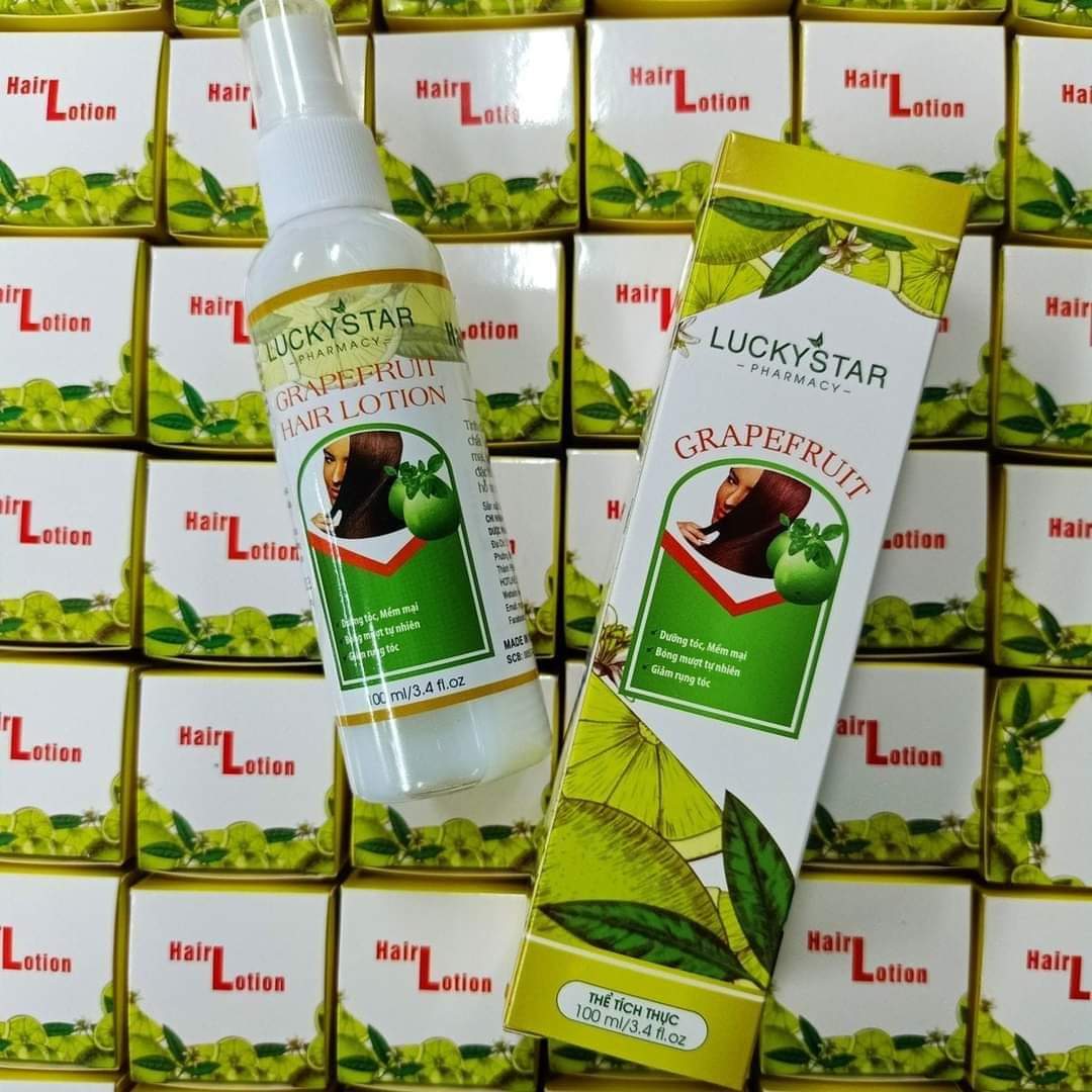 Xịt bưởi dưỡng tóc, dưỡng tóc mềm mượt, xịt bưởi giảm rụng tóc luckystar