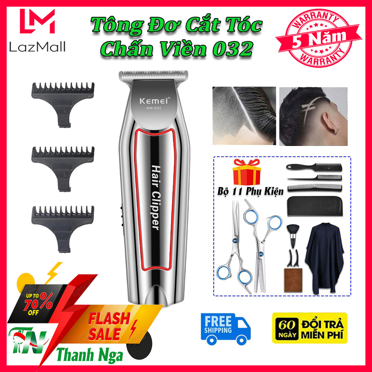 Tông đơ cắt tóc cho bé 032, Tông đơ cắt tóc nam, Máy hớt tóc gia đình trẻ em, Tăng đơ cắt tóc cho bé, Tông đơ hớt tóc chính hãng, Tông đơ chấn viền cao cấp