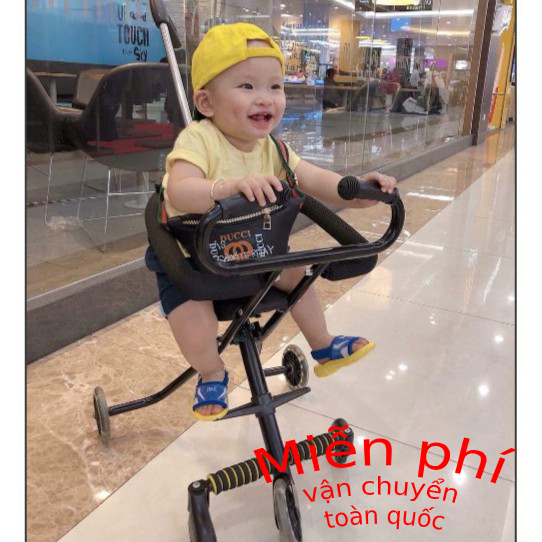 Xe Đẩy Du Lịch - xe đẩy trẻ em - xe đẩy siêu thị - 5 Bánh Gấp Gọn, loại Bánh Xe Có Đèn