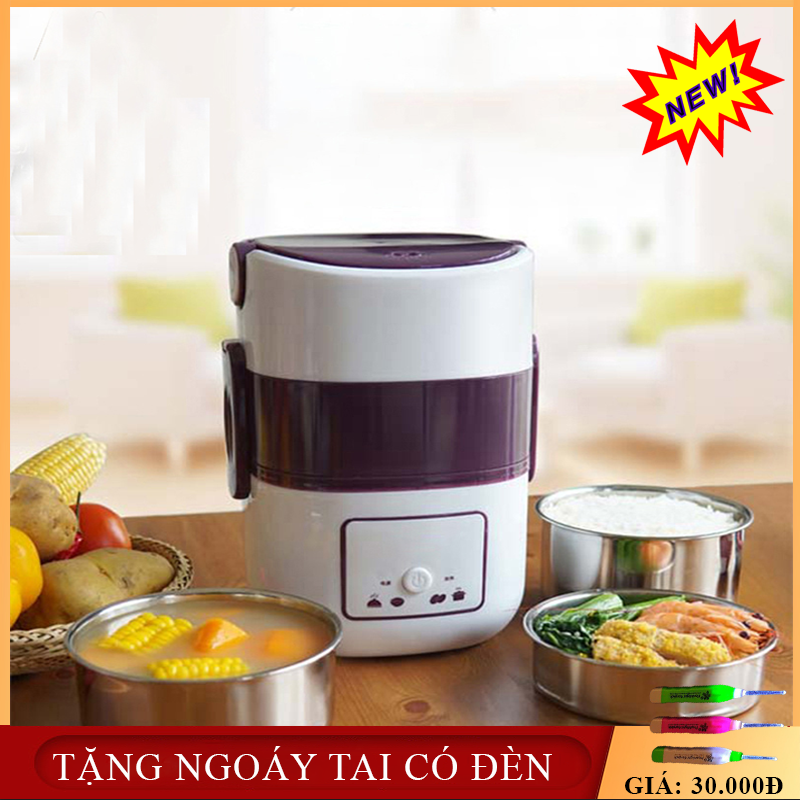 Hộp Cơm Cắm Điện 3 Tầng, Hộp Hâm Cơm Nhanh Chất Liệu Nhựa Pp Cao Cấp Với Lồng Inox 304 An Toàn Đặc Biệt Cho Sức Khỏe, Khả Năng Giữ Nhiệt Lâu Dài.Dễ Dàng Mang Theo