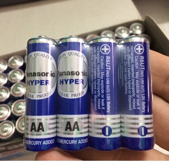 Bộ 4 pin than tiểu aa panasonic hyper carbon r6ut 1.5v