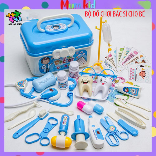 Bộ đồ chơi bác sĩ, đồ chơi trẻ em nhập vai cho bé, giúp trẻ phát triển tư duy, sáng tạo không ngừng, hộp đựng 38 chi tiết cho bé sáng tạo