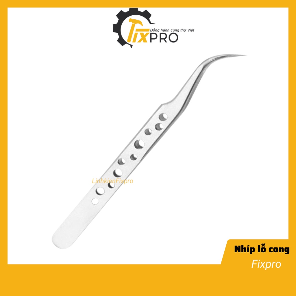 Nhíp lỗ Nhíp nhọn Nhíp cong thép không gỉ cao cấp chống oxy hóa cao
