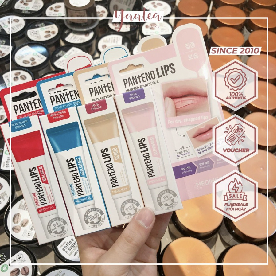 Son dưỡng/tẩy tế bào chết môi/mặt nạ ngủ mediheal 10ml