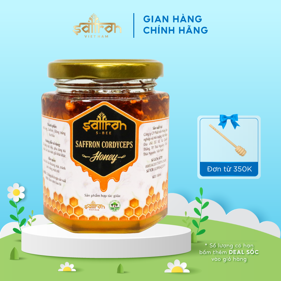 Saffron Cordyceps Honey - Mật Ong Saffron Đông Trùng Hạ Thảo 180ml/lọ SAFFRON VIỆT NAM