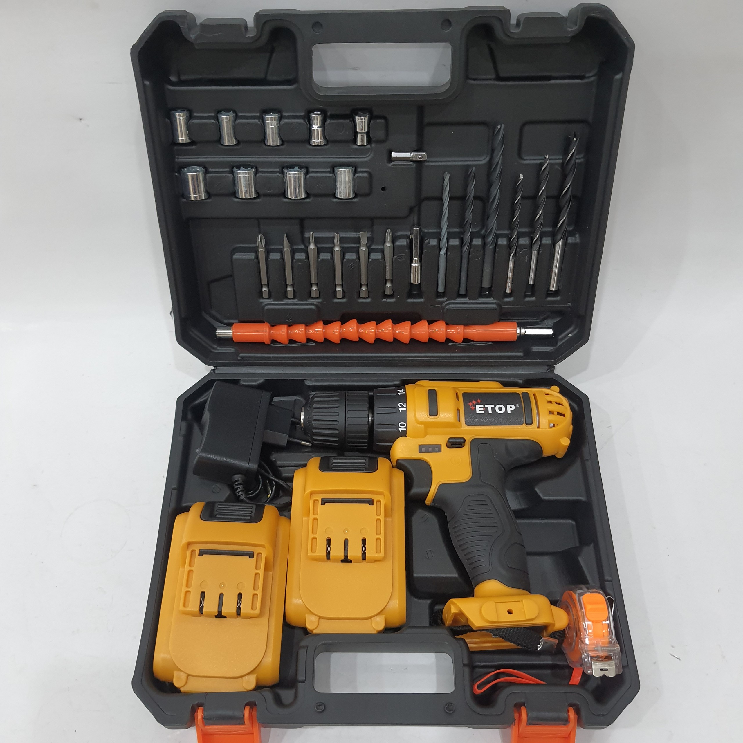 Khoan pin 21V Máy khoan Pin bắt vít cầm tay không dây thiết kế nhỏ gọn tiện dụng dễ sử dụng kèm sạc, 2 pin và hộp đầy đủ phụ kiện .may khoan cam tay, may khoan pin, khoan pin, máy khoan pin 21V giá rẻ, máy khoan pin cầm tay ETOP 21v