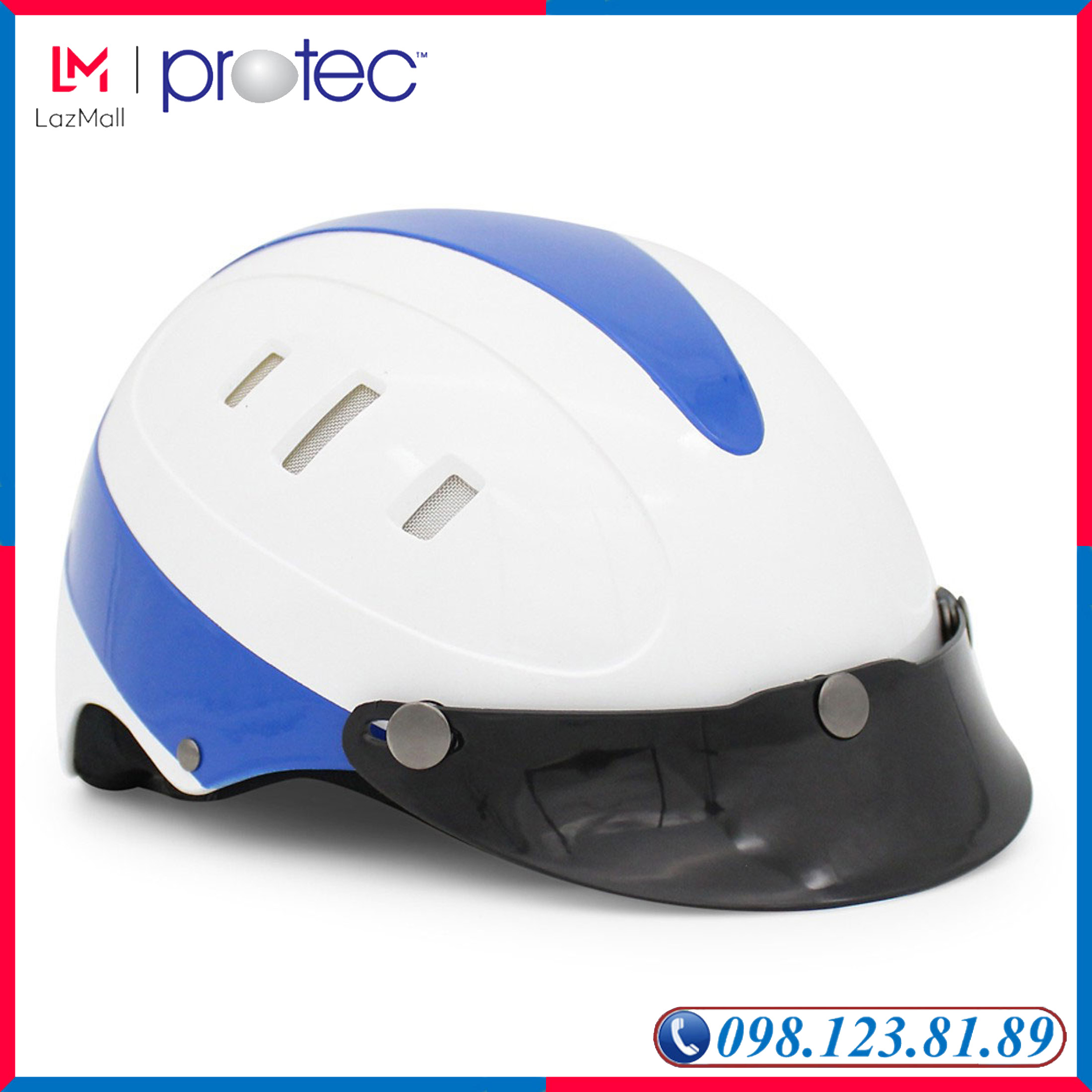 Mũ Bảo Hiểm 1/2 Đầu Protec Rosa  Không Kính RLWF Phối 2 Màu Thời Trang, An Toàn, Nhẹ Nhàng, Thoáng Mát (Size L) - PROTEC HELMET