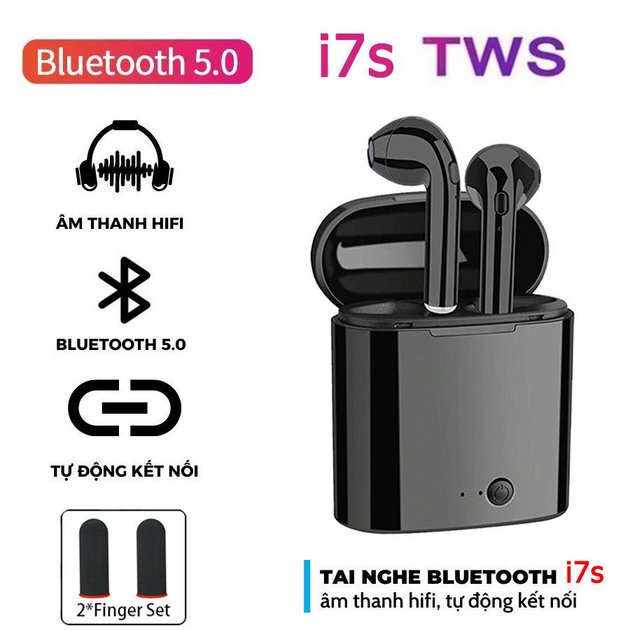 Tai nghe bluetooth i7s - Bluetooth 5.0, Nút cảm ứng, Tai nghe không dây, Tai nghe nhét tai, Tai nghe nhét tai không dây, Tai nghe bluetooth i7s, Tai nghe bluetooth, Tai nghe true wireless