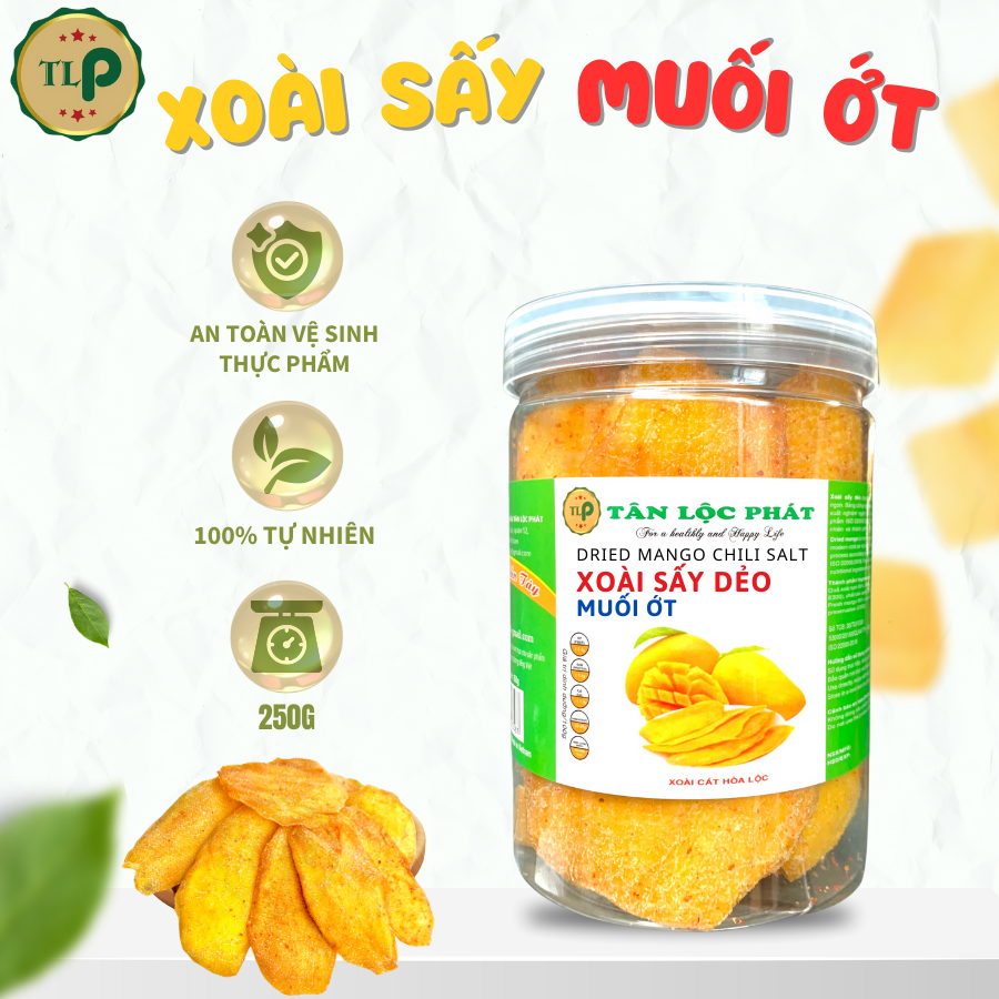 XOÀI SẤY DẺO MUỐI ỚT TÂN LỘC PHÁT HŨ 250G | SẤY THĂNG HOA | Đồ ăn vặt yêu thích