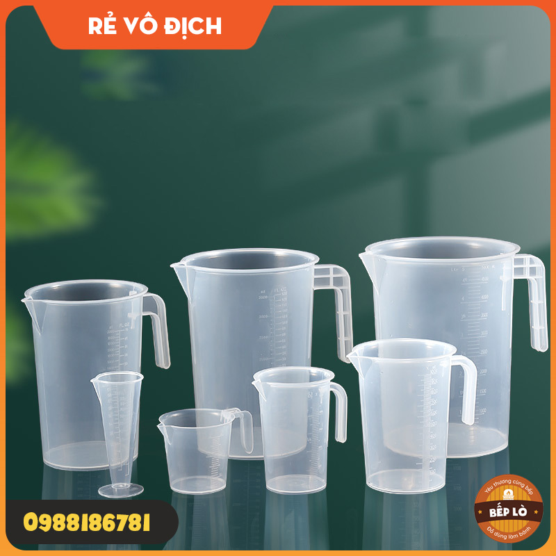 Dụng cụ làm bánh - Ly đong nhựa có vạch chia định lượng 100ml 250ml 500ml
