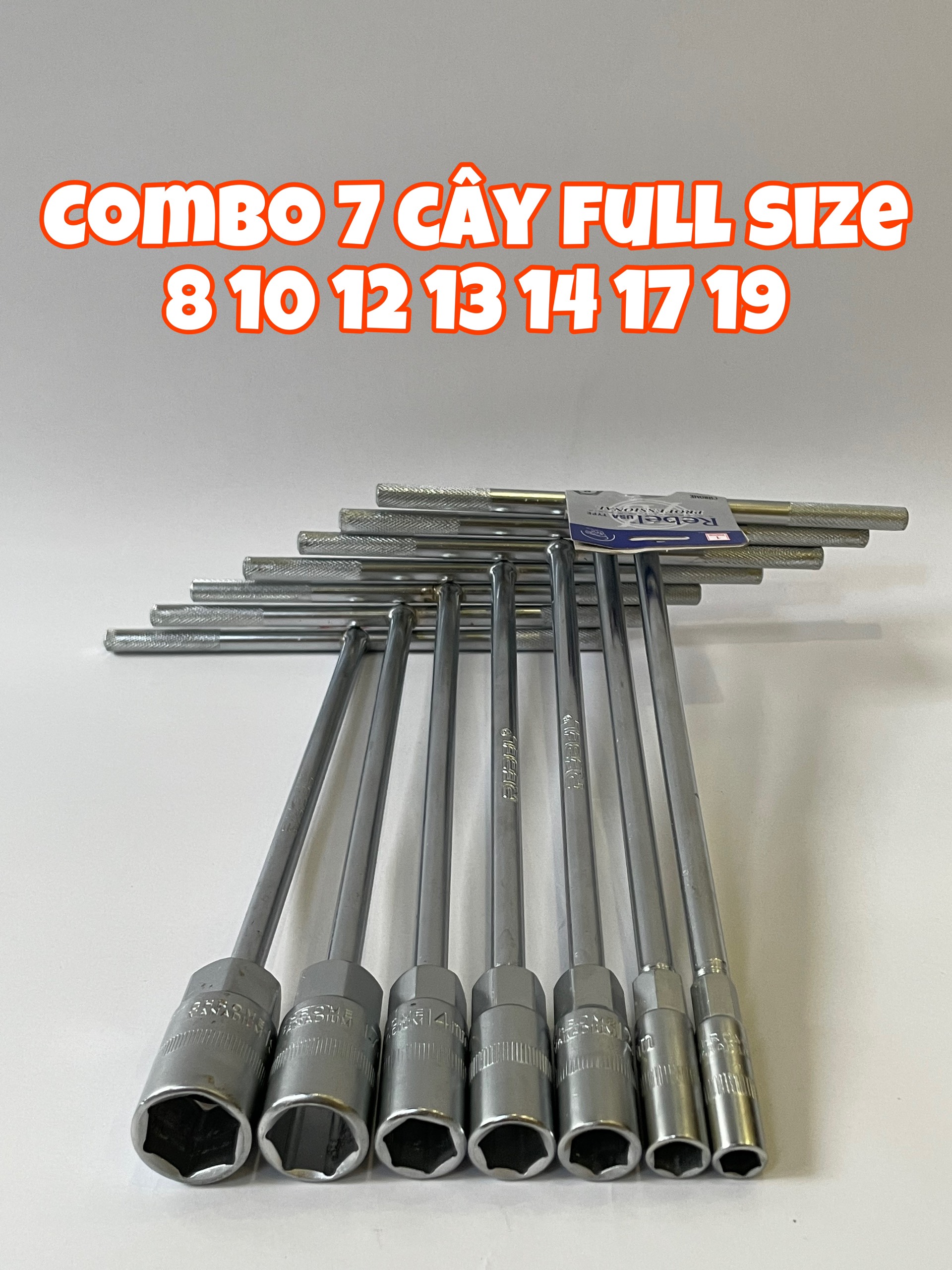 Combo 7 khóa vặn ốc chữ t 8,10,12,13,14,17,19 rebel full size vặn mọi con ốc