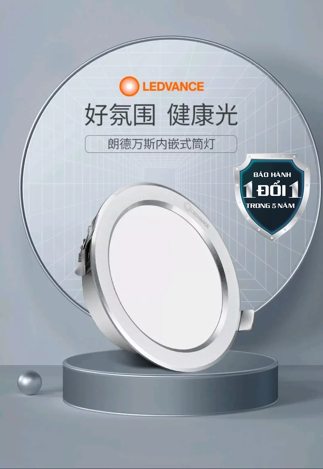(Osram Downlight Bảo hành 5 năm lỗi 1 đổi 1) Combo 6 bóng đèn  downlight 7w Osram-ledvance, 3 chế độ màu chiếu sáng Osram-Ledvance, Đèn downlight bảo vệ mắt, chống lóa, chống mỏi mắt, với chỉ số hoàn màu >90, sản xuất theo công nghệ và tiêu chuẩn Germany,