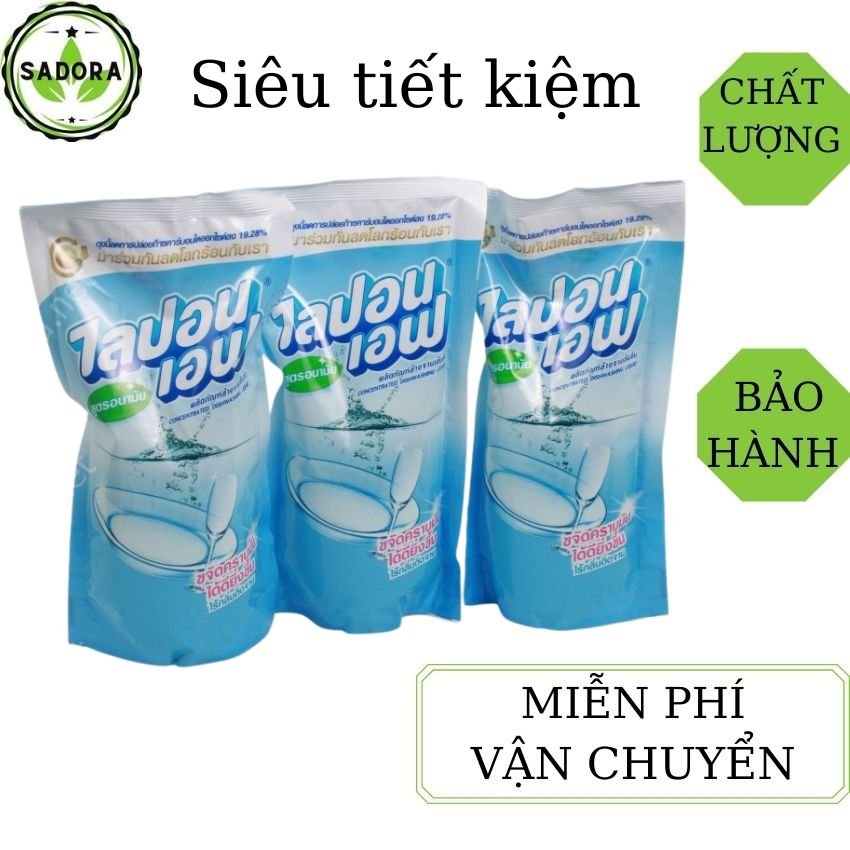 Combo 3 bịch rửa chén lion 550ml thái lan sadora đánh bay vết dầu mỡ, khử mùi hiệu quả