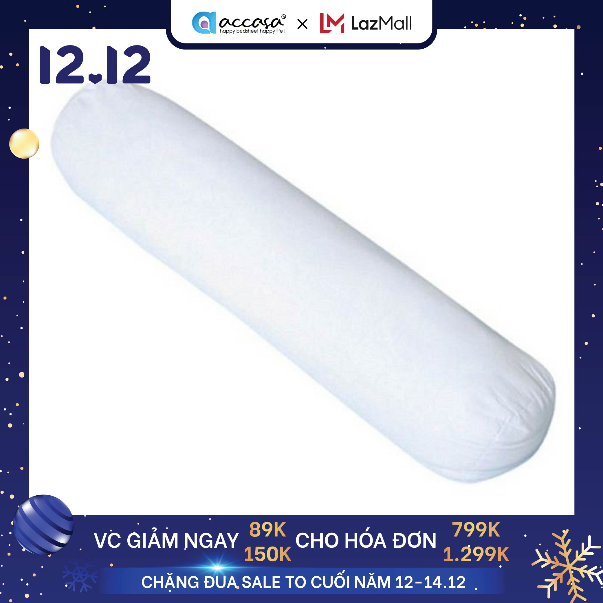 Gối ôm ruột gối sức khỏe to 35x110cm 1300gram ép hơi gòn sợi pha cotton & poly vô cùng mềm mại êm nhẹ nhàng dành cho người lớn