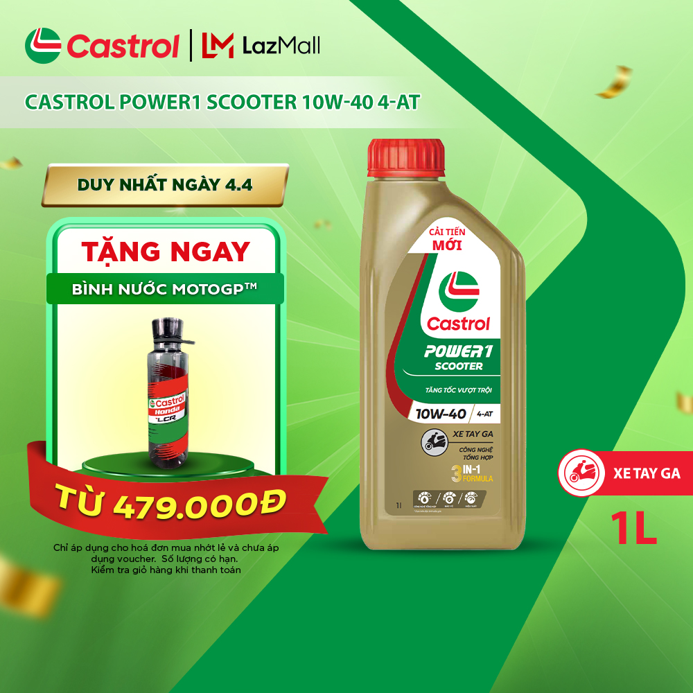 Dầu nhớt xe tay ga CASTROL POWER1 SCOOTER 4T 10W-40 (1L)