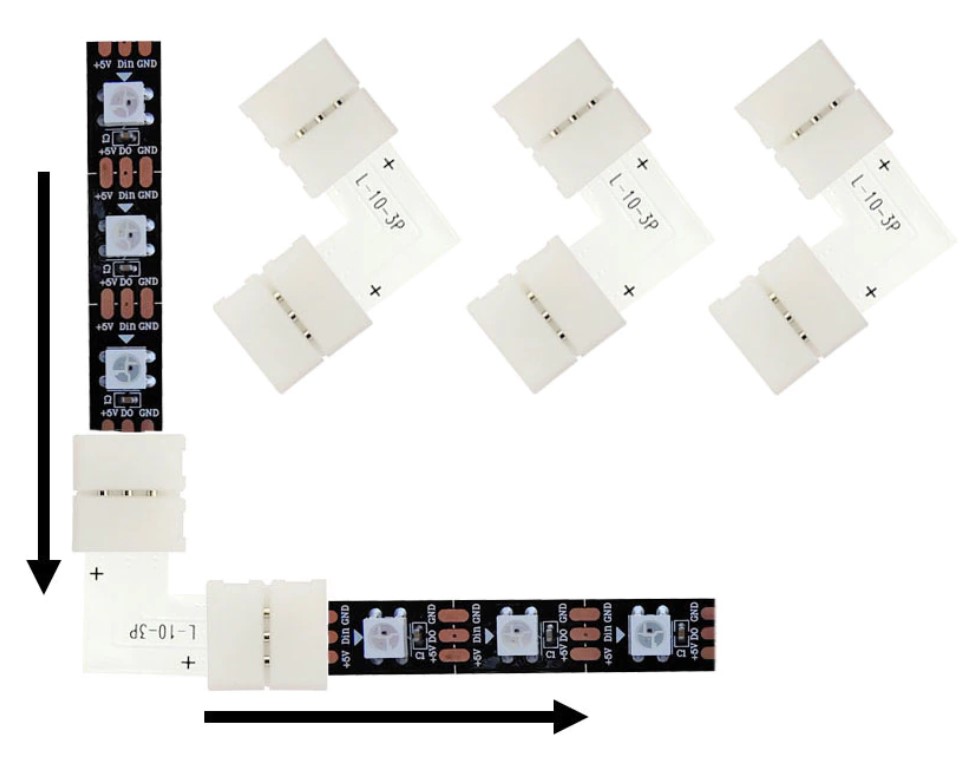 Đầu nối led 3pin cho led ws2812b ws2811 10mm