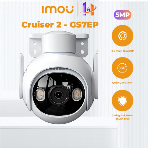 Tặng Hộp Box Camera Wifi Ngoài Trời IMOU CRUISER 2 3K GS7EP-5M0WE 5MP - Siêu Nét Full Color IP66 Xoay 360 Độ Có Màu Ban Đêm