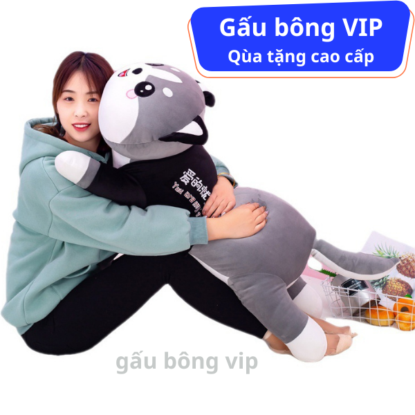 Gấu Bông Chó Alaska Mắt Tròn Gấu Bông VIP TPHCM, Gấu Bông Mèo Alaska To Khổng Lồ, Thú Nhồi Bông Mèo Bi, Thú Bông Mèo Alaska Xám Qùa Tặng Sinh Nhật Cao Cấp