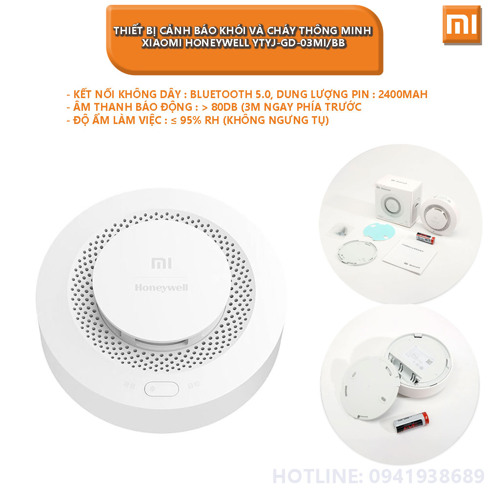 Thiết bị cảnh báo khói và cháy thông minh xiaomi honeywell ytyj-gd-03mi/bb - shop điện máy center