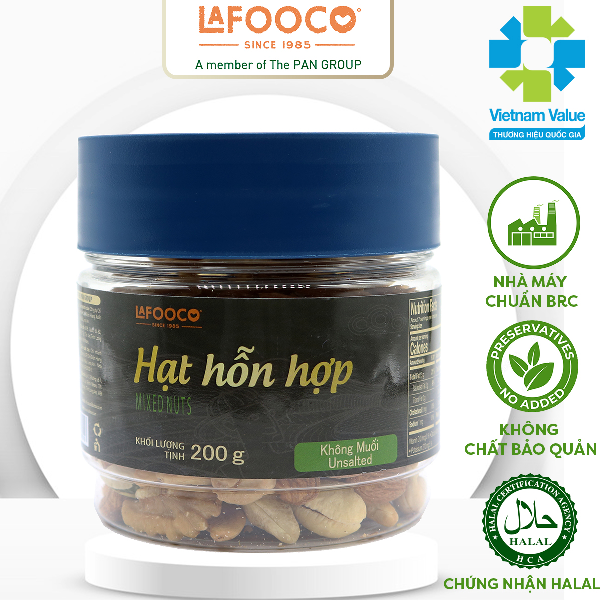 Lafooco hạt hỗn hợp sấy không muối 200g