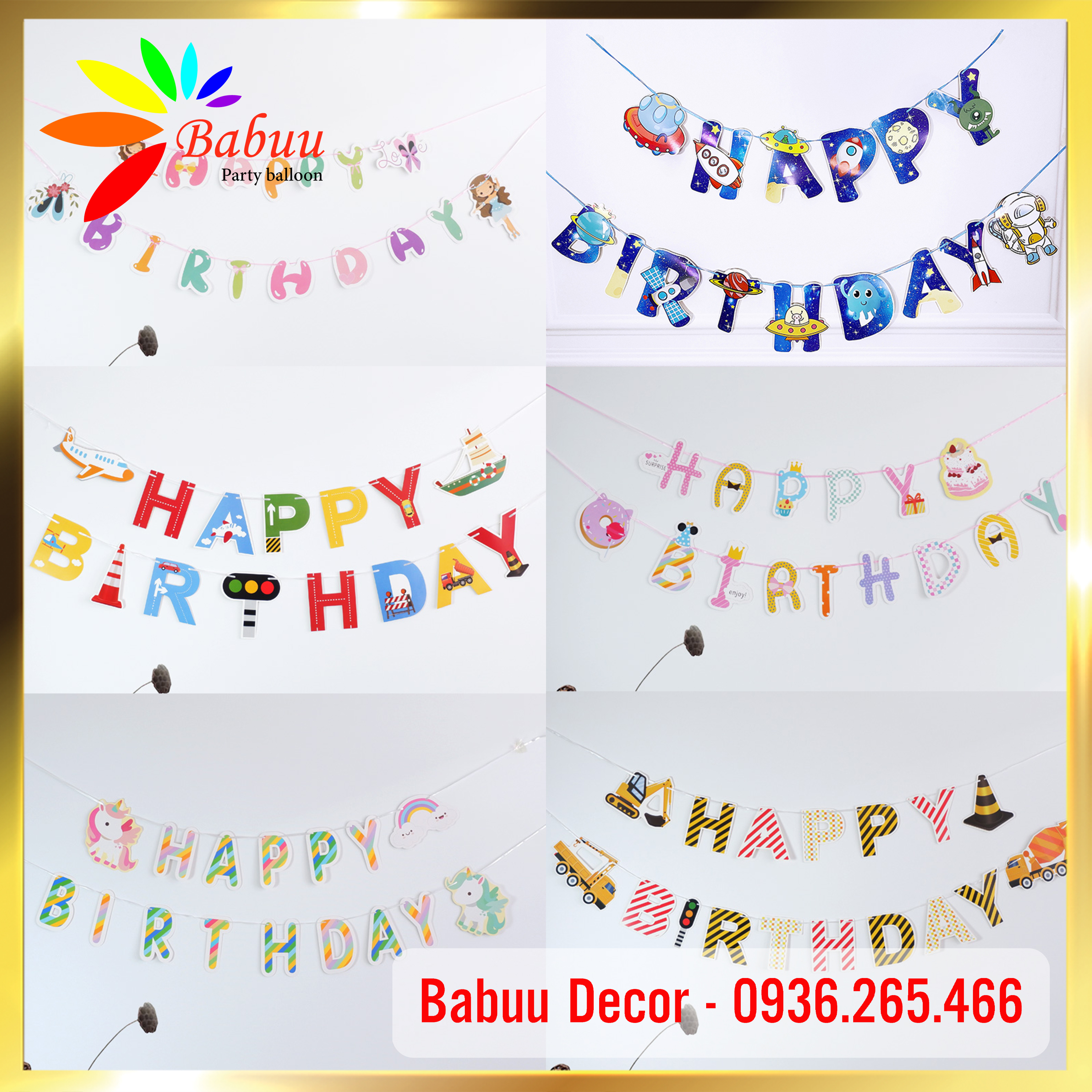 Dây happy birthday trang trí sinh nhật siêu ngộ nghĩnh
