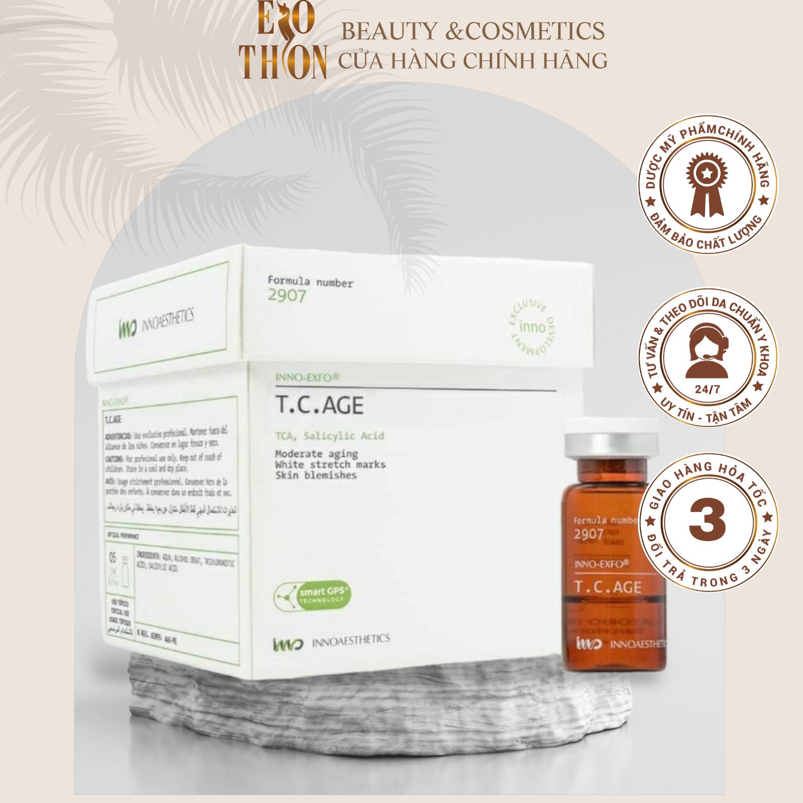 Tinh chất peel tái tạo da giảm mụn thu nhỏ lỗ chân lông tc.age innoaesthetics 5 lọ x 5ml