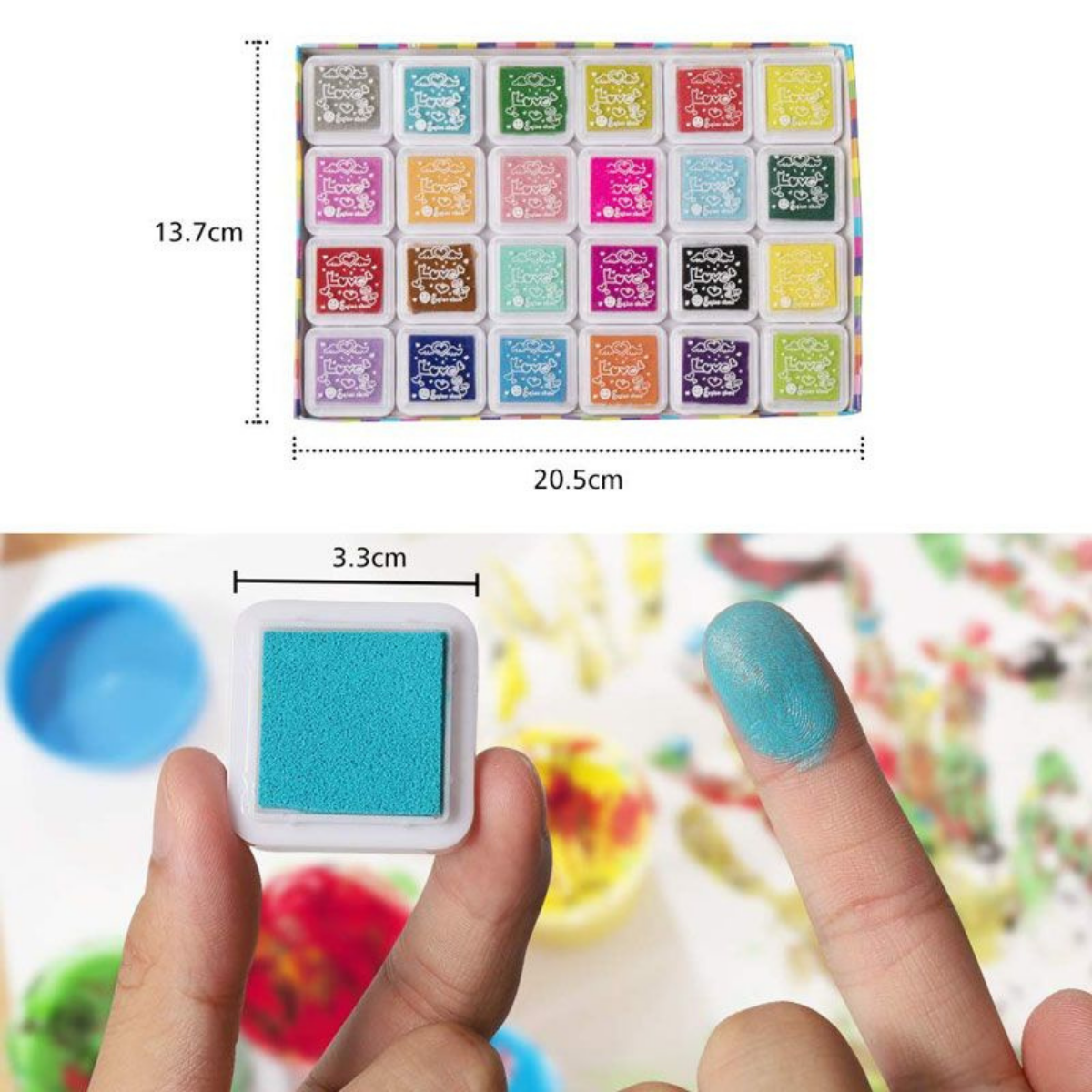 Bộ 24 màu tampon mực đóng dấu quà tặng, sinh nhật,sưu tầm