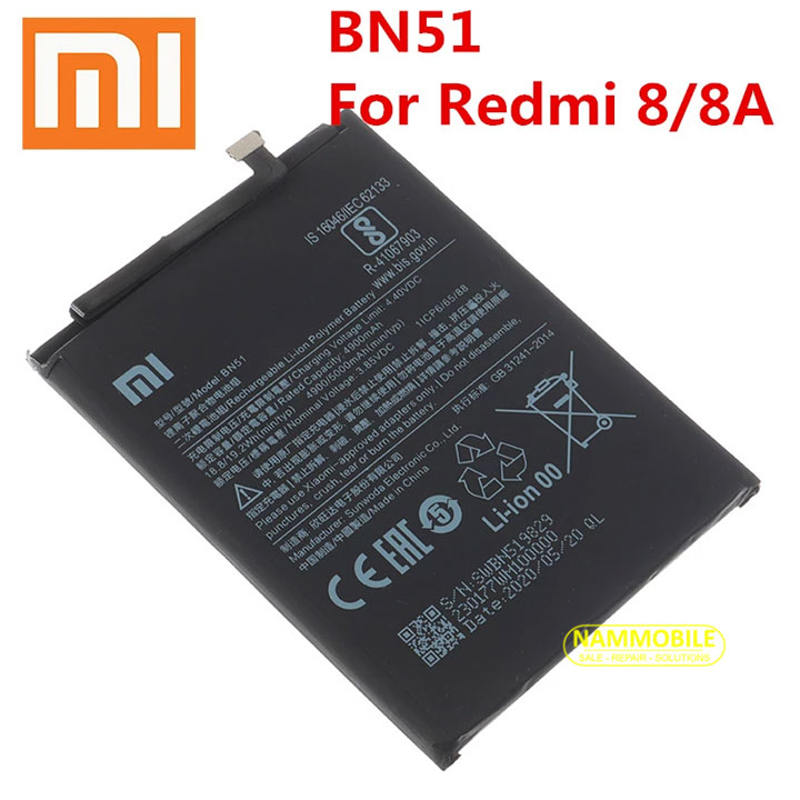 Pin xiaomi redmi 8 8a bn51 5000mah zin + tặng siu dán pin + freeship