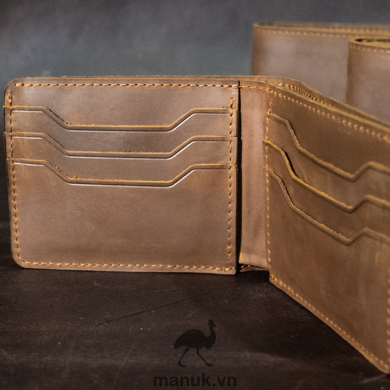 [FREESHIP] Ví da nam | Da bò sáp ngựa điên | Ví màu nâu bò