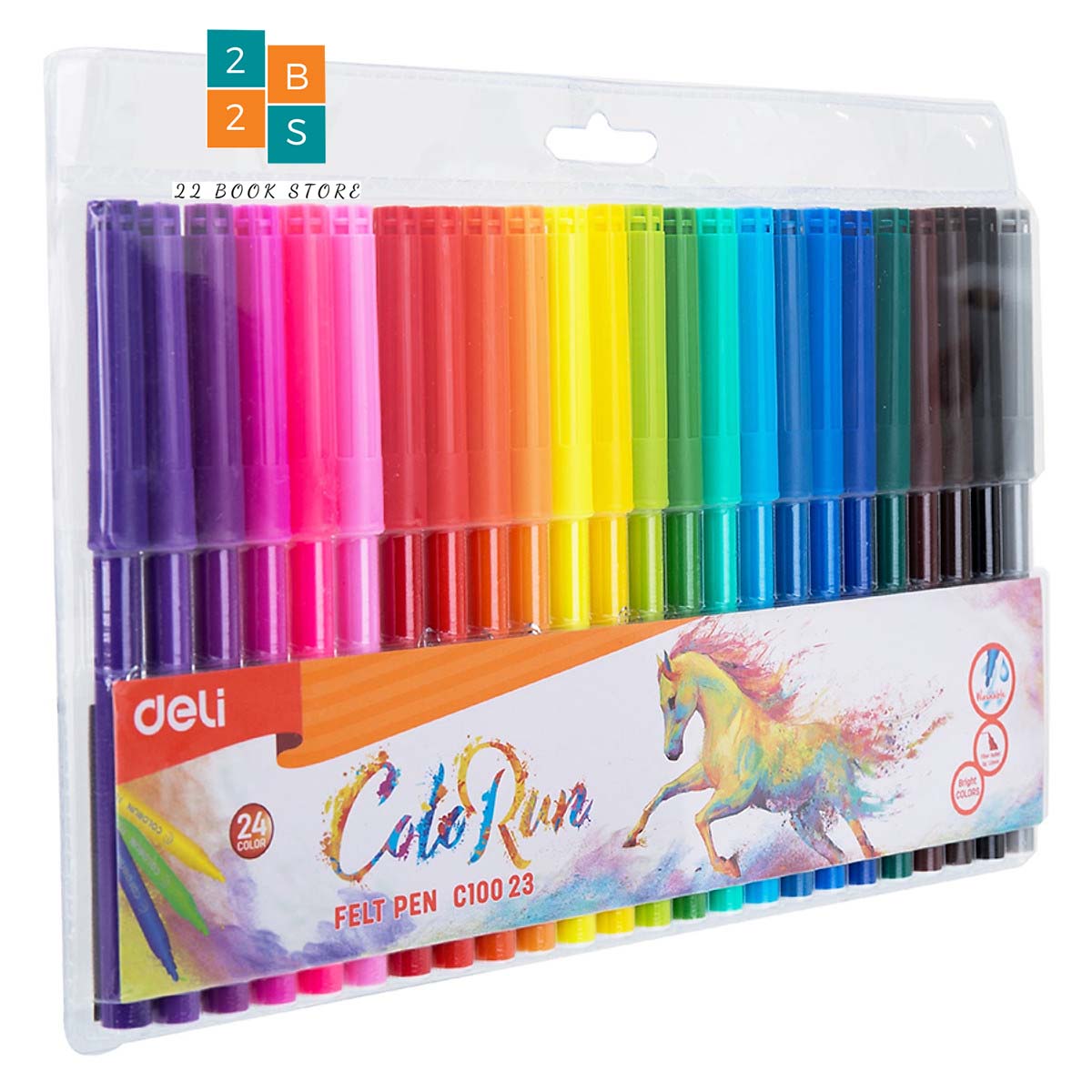 Vỉ bút lông màu nước - Bút dạ nước Deli C10003 C10013 C10023 C10033 12/18/24 màu