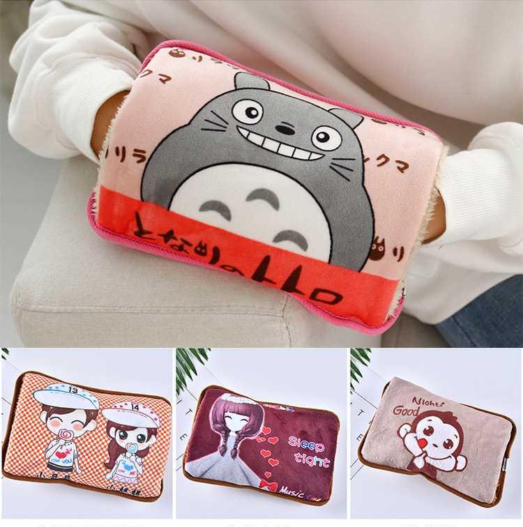 Túi sưởi ấm - Túi sưởi ấm sạc điện - Túi Chườm Nóng, Túi Sưởi Ấm, Chườm Lạnh Hình Nhân Vật Hoạt Hình, Túi sưởi ấm tay hình gối - Túi chườm sưởi ấm giảm đau hiệu quả (Màu ngẫu nhiên) + Tặng bộ 3 thìa inox