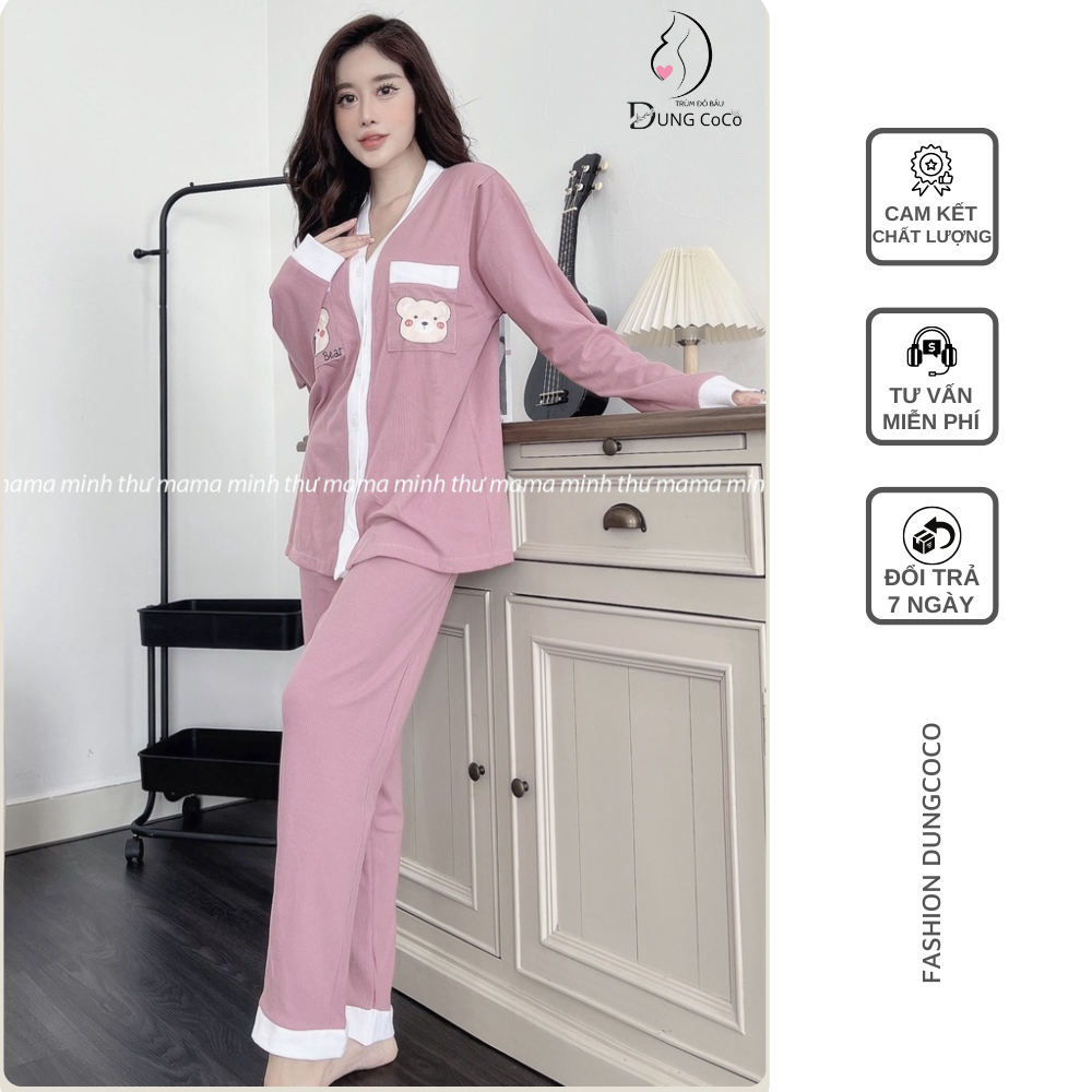 Bộ bầu - bộ sau sinh - chất liệu - ( bo gân - dài