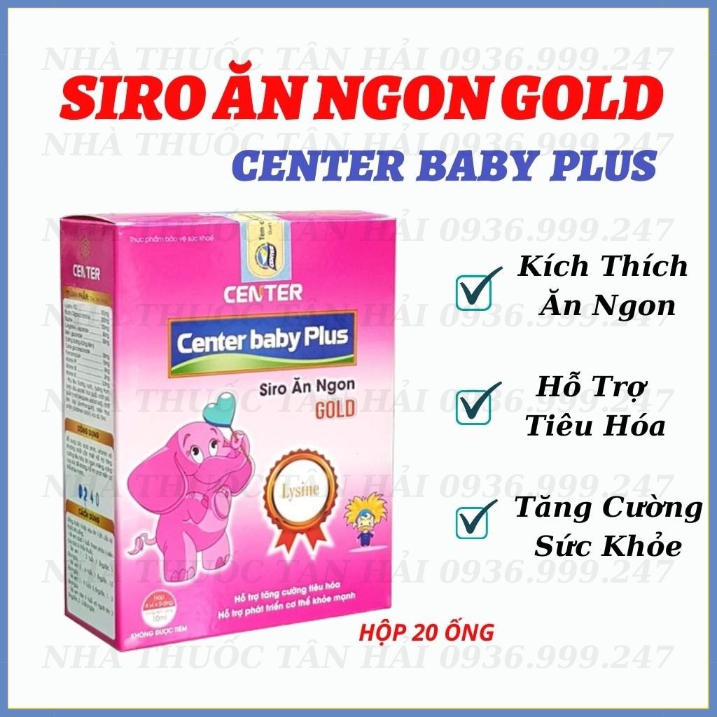 Siro Center Baby Plus Kích Thích Bé Ăn Ngon Ngủ Khỏe Hộp 20 ống