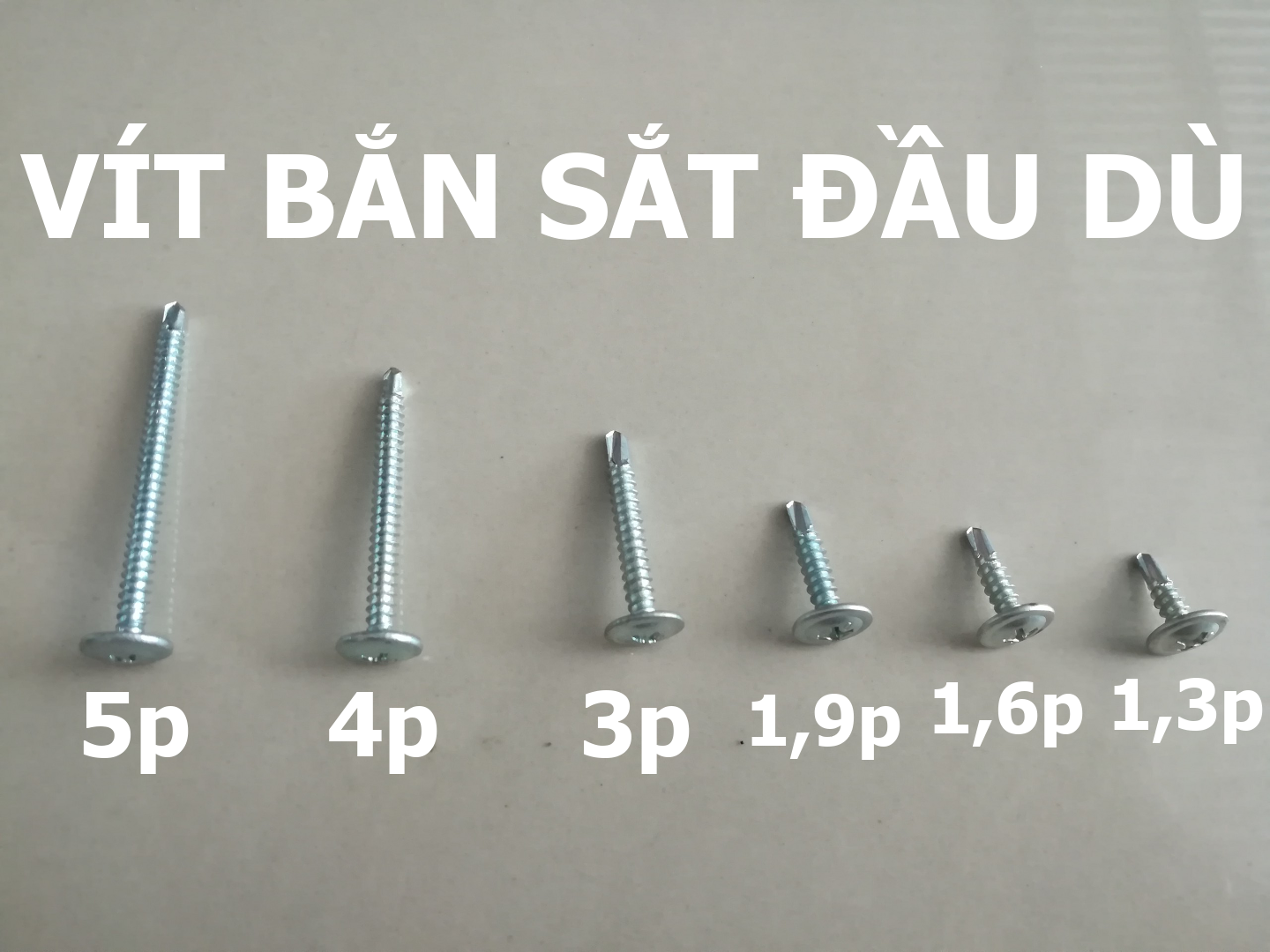 100g vít bắn sắt đầu dù đuôi cá, đầu bake size 1,3p 1,6p 1,9p 3p 5p