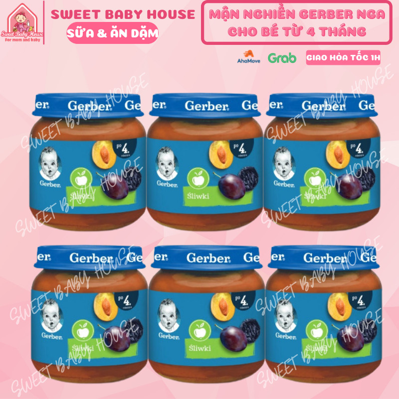 Mận đen nghiền gerber nga 125g cho bé từ 5 tháng - date 8/2025 - sweet baby house