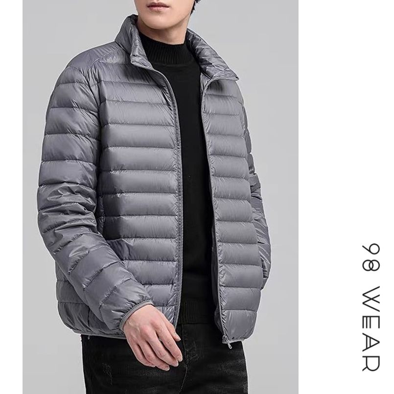 Áo khoác nam Áo phao lông vũ Jacket Nam cao cấp dáng Regular fit cổ trụ 3 phân bo cổ tay và gấu áo 98WEAR