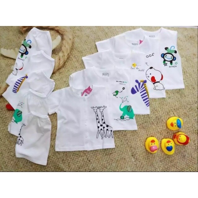 Combo 5 bộ quần đùi áo cộc tay khuy giữa cotton 2 chiều cho bé từ 3-15kg