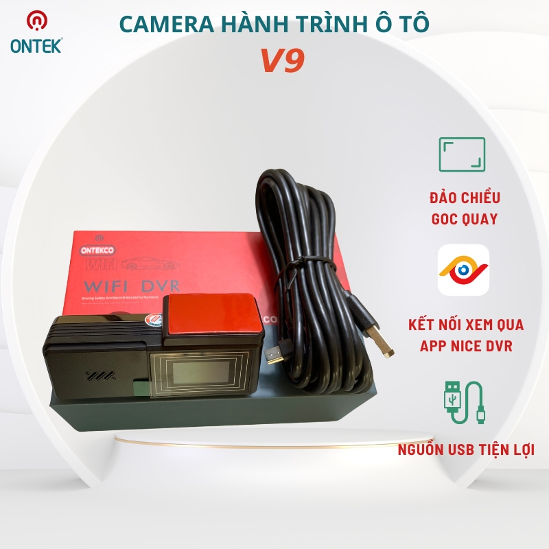 Camera hành trình ô tô ONTEKCO V9 USB ,Có Wifi Xem Video Qua App Điện Thoại Siêu Net, Bảo Hành 1 Năm