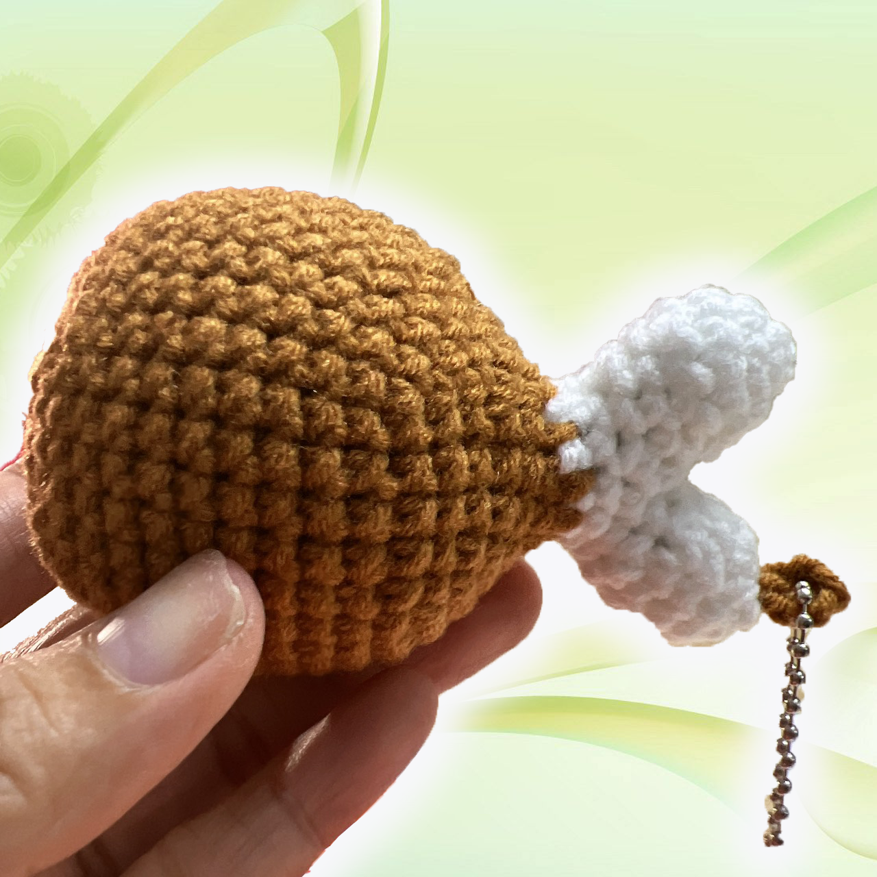 Móc khóa Đùi Gà handmade, đồ chơi bằng len tadaso