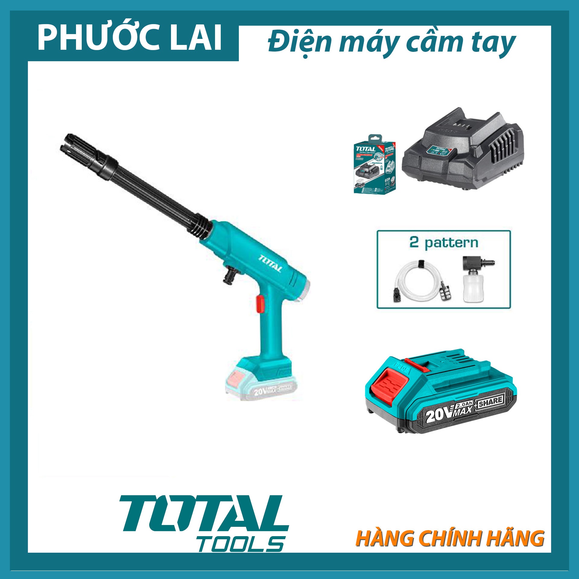 Máy xịt rửa dùng pin 20v total tpwli20282