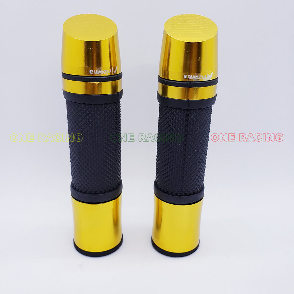 Bao tay xe máy gù xéo rizoma, tay cầm xe máy có gù CNC, mẫu cao cấp, màu vàng, ONE RACING