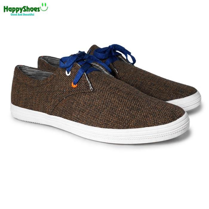 Giày Lười Buộc Dây Vải Happyshoes PM-Xam