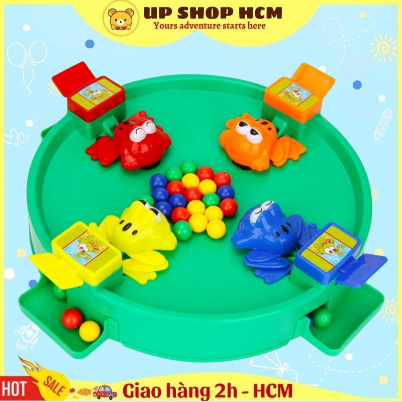 Đồ chơi ếch ăn bi phiên bản 4 chú ếch khác màu kèm 24 viên bi nhựa dành cho trẻ